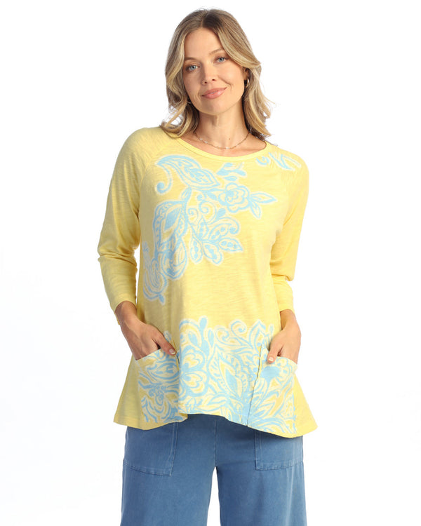 Mineral Washed Patch Pocket Tunic Top - M12