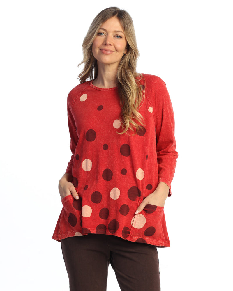 Mineral Washed Patch Pocket Tunic Top - M12