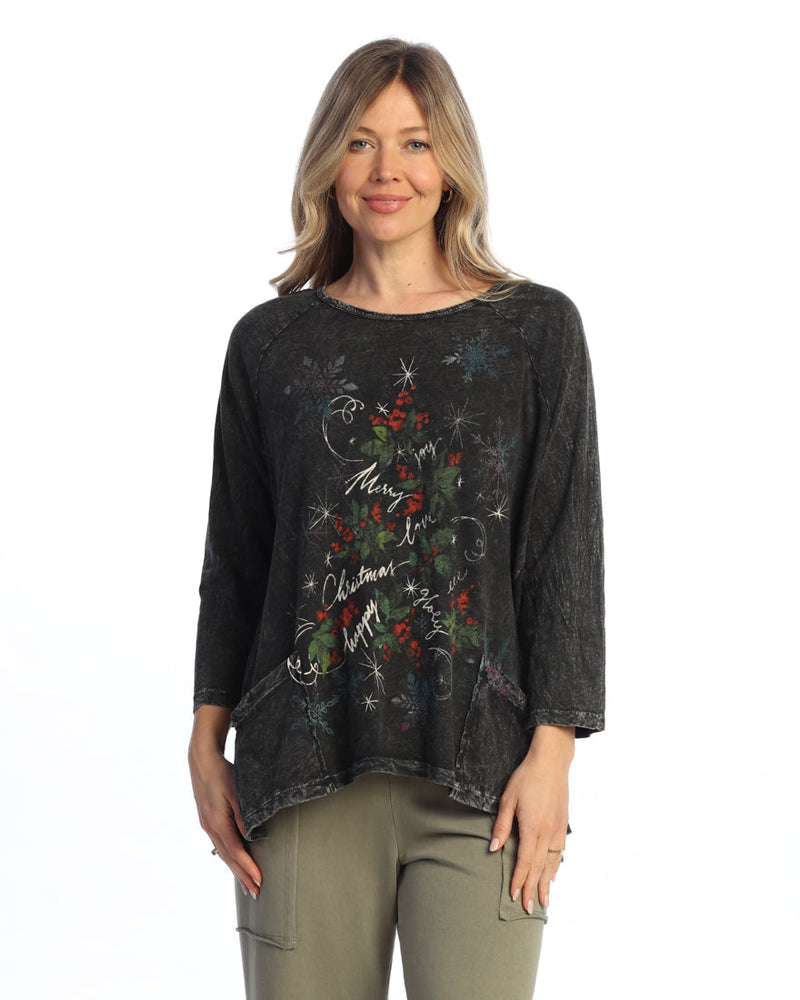 Mineral Washed Patch Pocket Tunic Top - M12