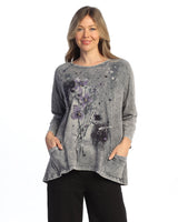 Mineral Washed Patch Pocket Tunic Top - M12