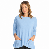 Solid Mineral Washed Patch Pocket Tunic Top - M12