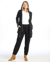 Cascading Thermal Cardigan w/ Patch Pockets and Hood - M120