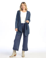 Cascading Thermal Cardigan w/ Patch Pockets and Hood - M120