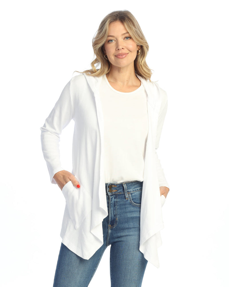 Cascading Thermal Cardigan w/ Patch Pockets and Hood - M120