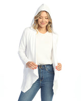 Cascading Thermal Cardigan w/ Patch Pockets and Hood - M120