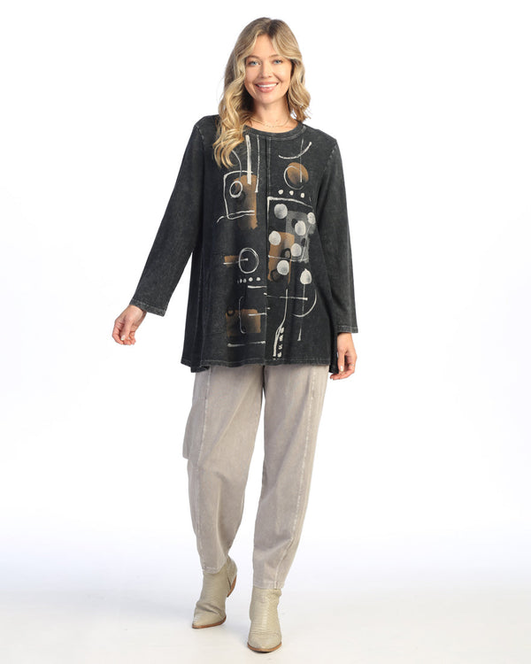 Jess & Jane "Scribbles" Mineral Washed French Terry Top - M121-2025