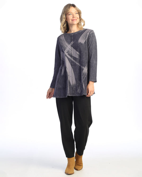 "Drama" Mineral Washed French Terry Top - M121-2027