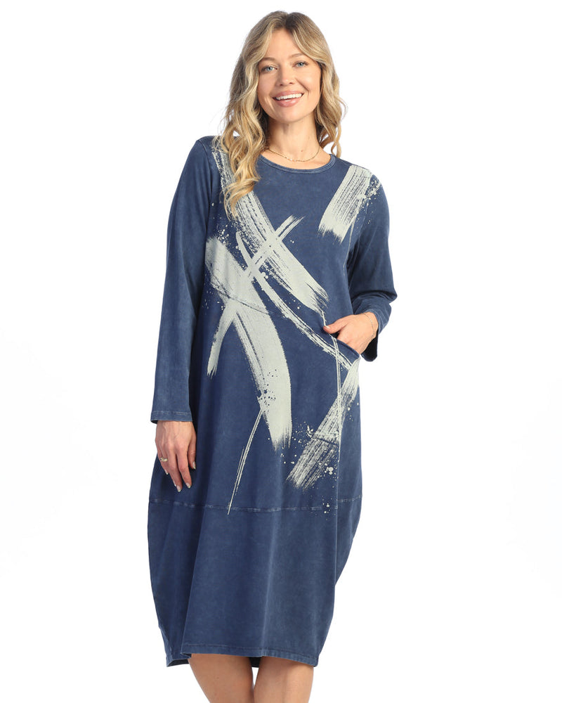 Jess & Jane "Drama" Mineral Washed Cocoon Dress with Pocket - M123-2027