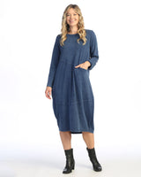 Mineral Washed Cocoon Dress with Pocket - M123