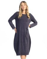 Mineral Washed Cocoon Dress with Pocket - M123