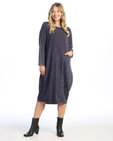 Mineral Washed Cocoon Dress with Pocket - M123