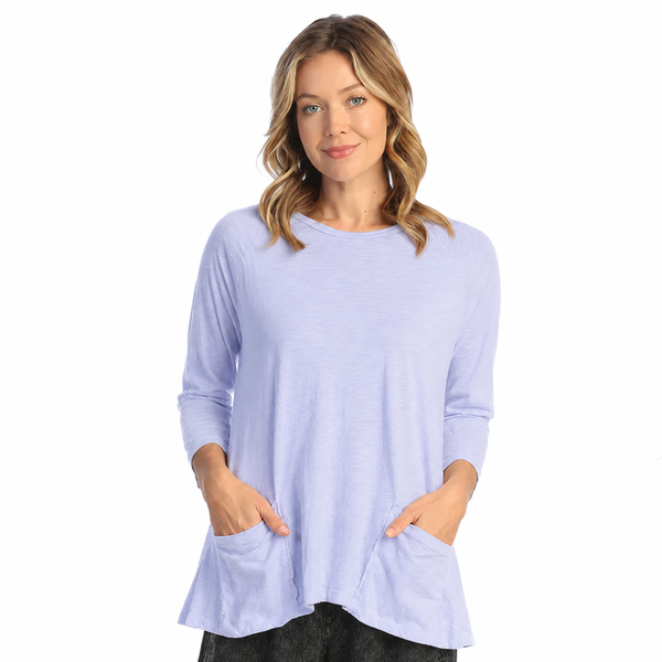 Solid Mineral Washed Patch Pocket Tunic Top - M12