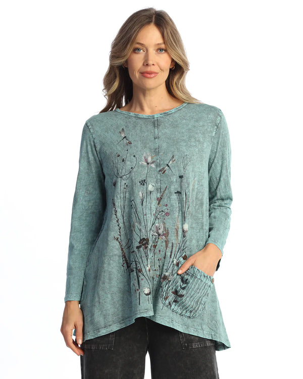 "Vivian"  Mineral Washed Front Seam Top - M134-2162