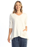 Mineral Washed V-Neck Top - M139