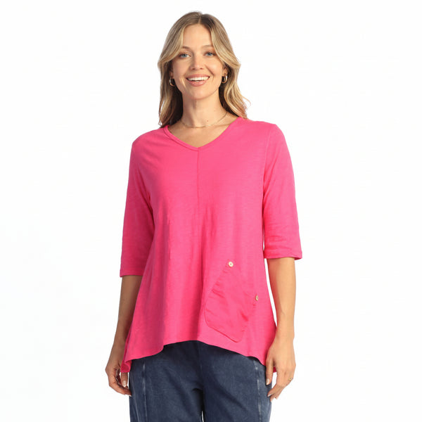 Mineral Washed V-Neck Top - M139
