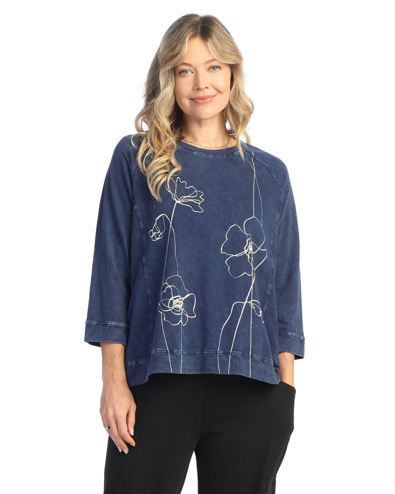 Jess & Jane "Sketch" Mineral Washed French Terry Top - M51-2033