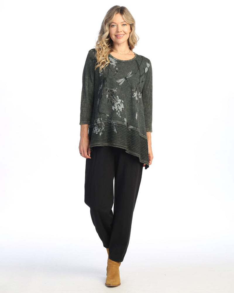 Jess & Jane "Sakura" Abstract Print Mineral Washed Tunic - M54-2045