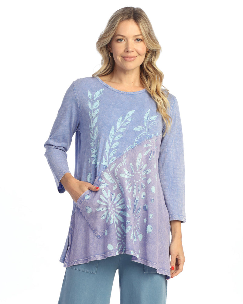 Tunic with Linen Contrast - M62
