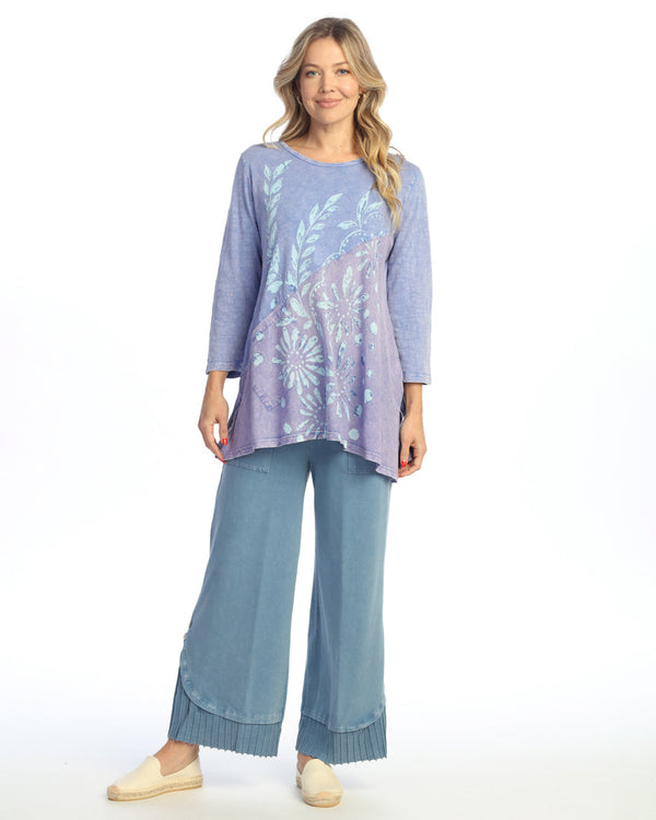 "Napoli" Mineral Washed Tunic with Linen Contrast - M62-2105