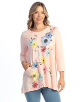 Tunic with Linen Contrast - M62