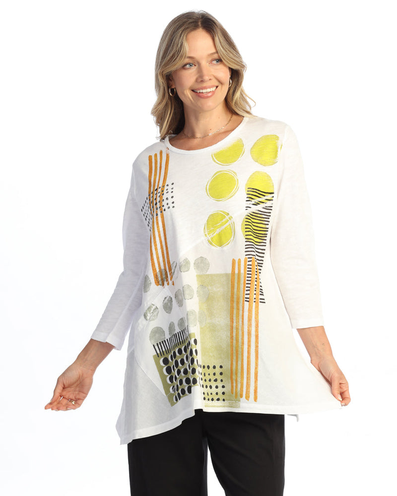 Tunic with Linen Contrast - M62