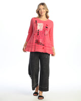 Jess & Jane Floral Print Layered Tunic Top - M66