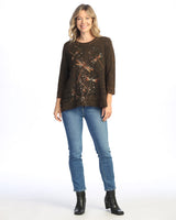 "Fairy Duet" Floral Print Layered Tunic Top - M66-2043