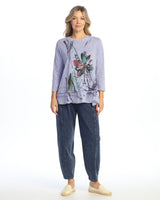 Jess & Jane "Field Notes" Floral Print Layered Tunic Top - M66-2046