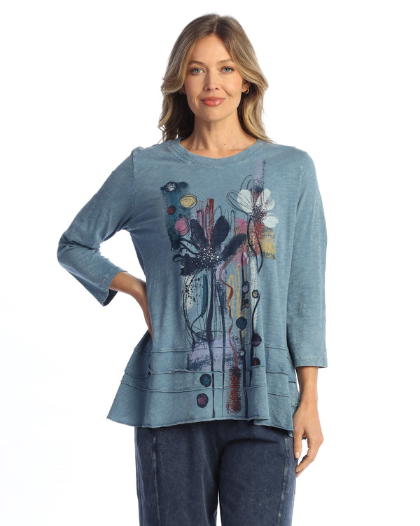 Jess & Jane Floral Print Layered Tunic Top - M66
