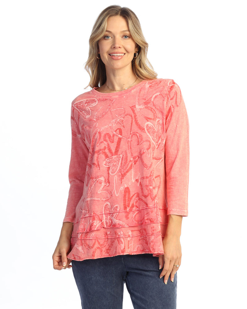 Jess & Jane Floral Print Layered Tunic Top - M66