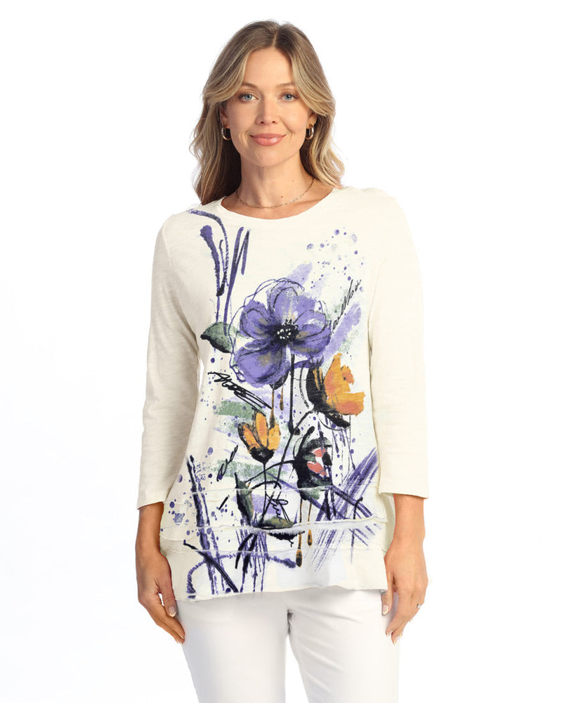 Jess & Jane Floral Print Layered Tunic Top - M66