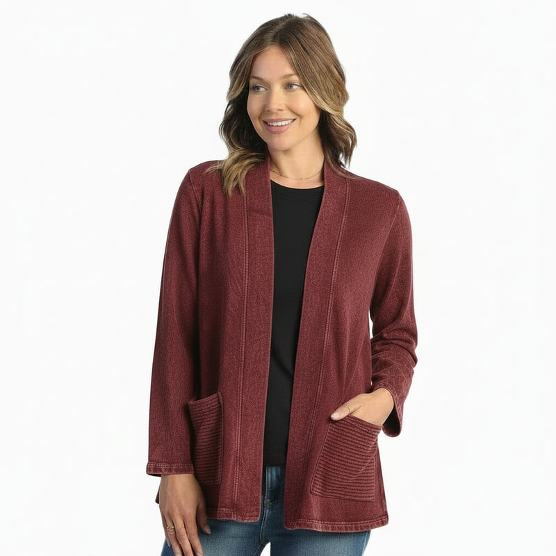 Mineral Washed Open Cardigan - M90