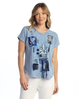 Short Sleeve V-Neck Top - M91-