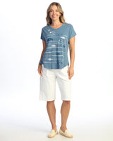 Short Sleeve V-Neck Top - M91-