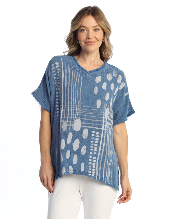 "Mix Match" Tie-Dye Mineral Washed Gauze Top - M92-1875