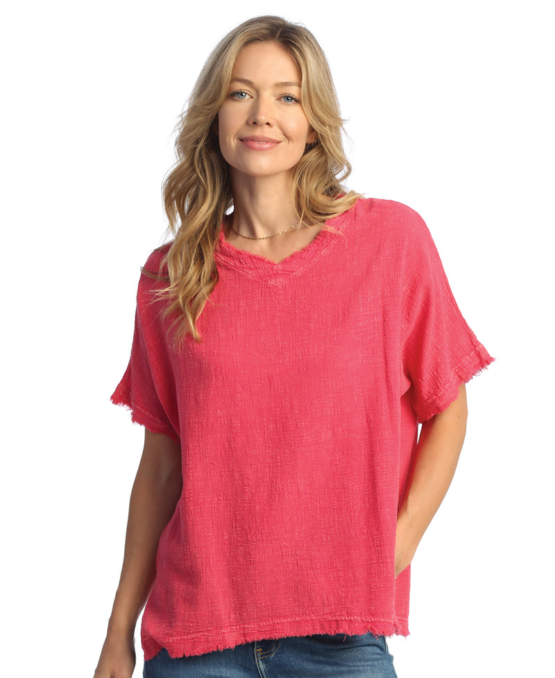 Jess & Jane Solid Mineral Washed Gauze Top - M92
