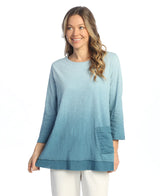 "Dip" Tie-Dye Mineral Washed Double Gauze Boxy Top - M94-2012