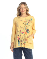 "Whimsy" Mineral Washed Double Gauze Boxy Top - M94-2092