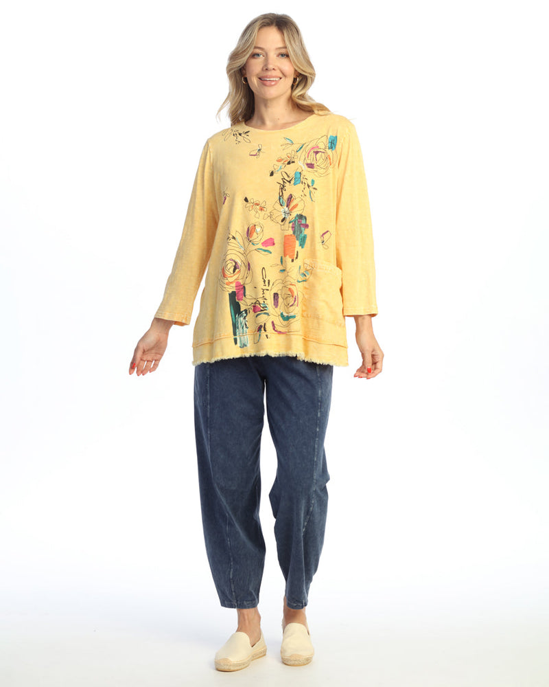 "Whimsy" Mineral Washed Double Gauze Boxy Top - M94-2092