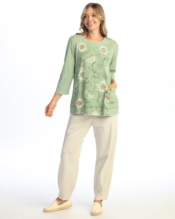 Mineral Washed Double Gauze Boxy Top - M94-