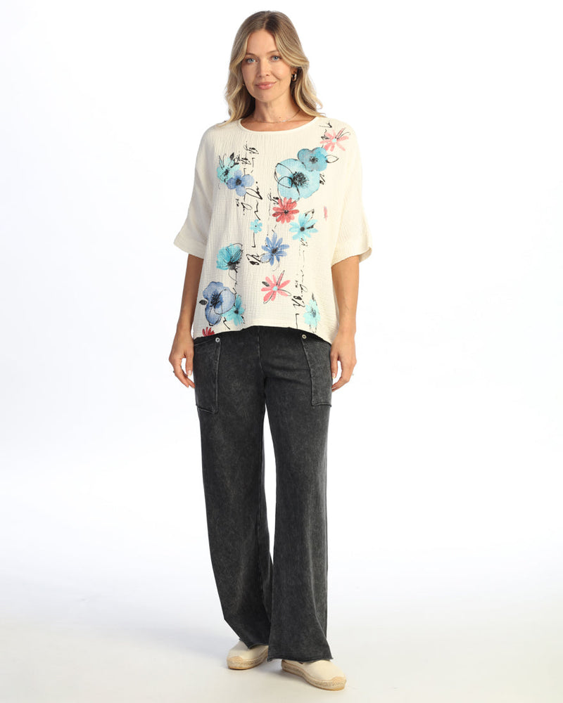 Mineral Washed Double Gauze Boxy Top - M97-