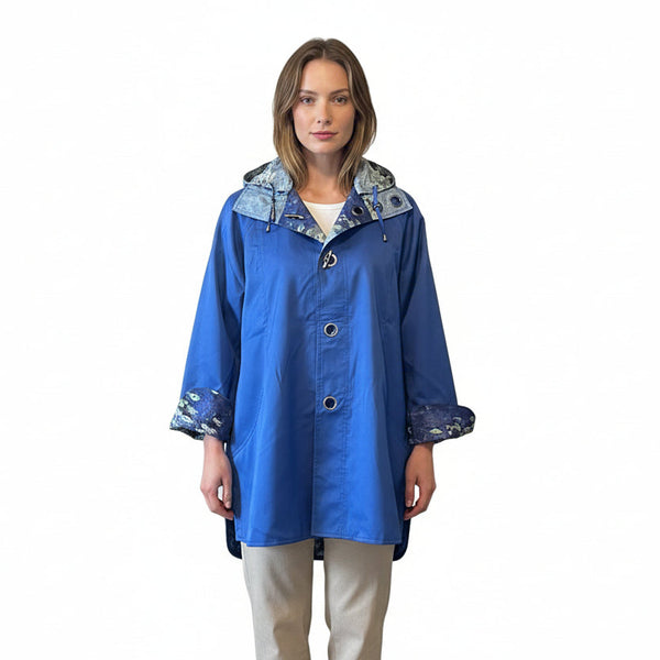 Abstract Art Reversible Hooded Raincoat - J2239RW-6