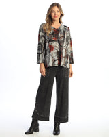 "Edition" Novelty Brush V-Neck Top - NB4-2127