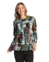 "Lumina" Novelty Brush Overlap Hem Top - NB5-2140