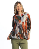 Novelty Brush Overlap Hem Top - NB5-