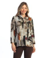 Novelty Brush Gathered Neck Top - NB6-