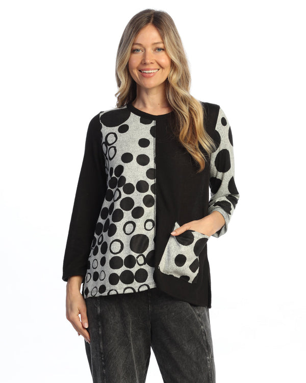 Novelty Brush Split Print Top - NB7