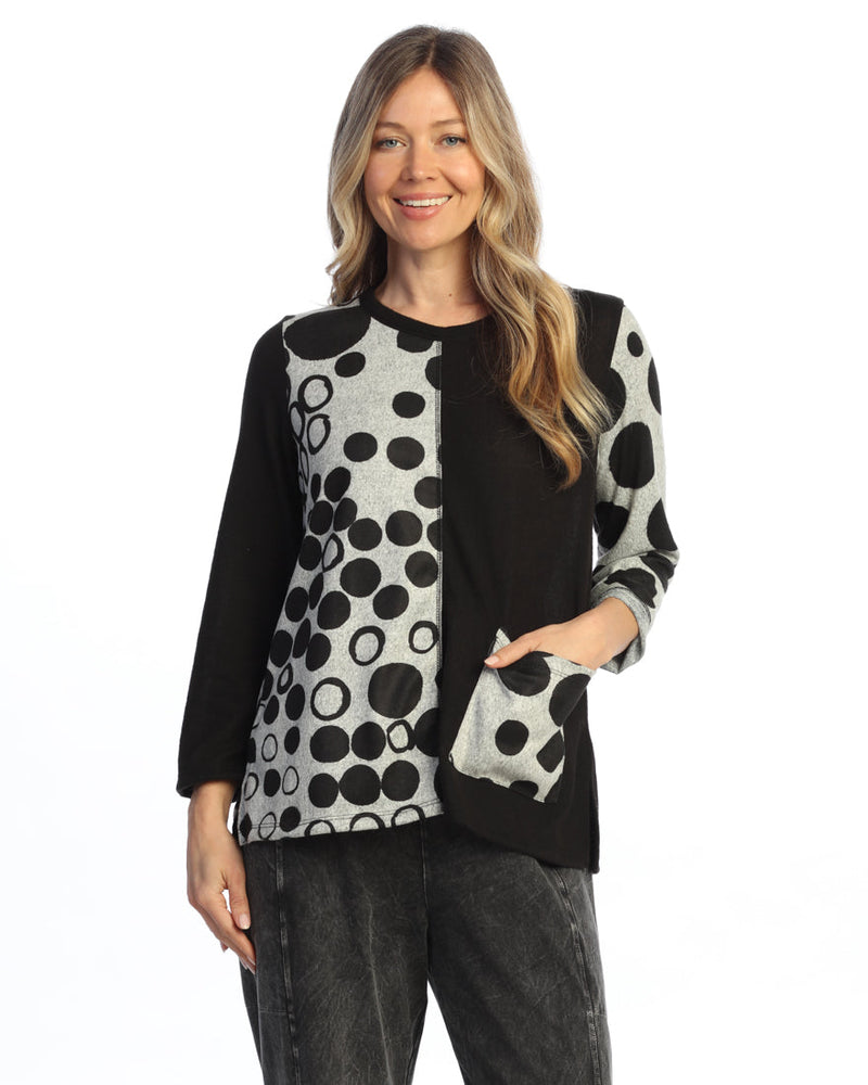 Novelty Brush Split Print Top - NB7
