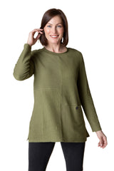 Ripple Effect Ribbed Seamed Pocket Tunic - 16011