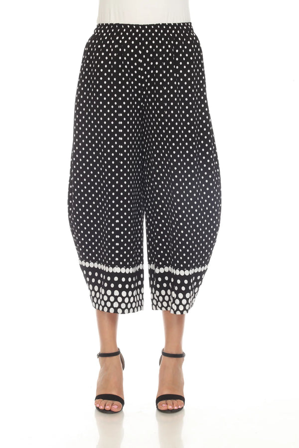 Polka-Dot Crop Pant in Black & White - P3747